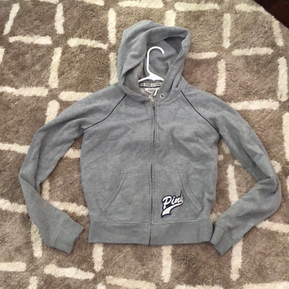 PINK Hoodie Zip-Up Peace Sign